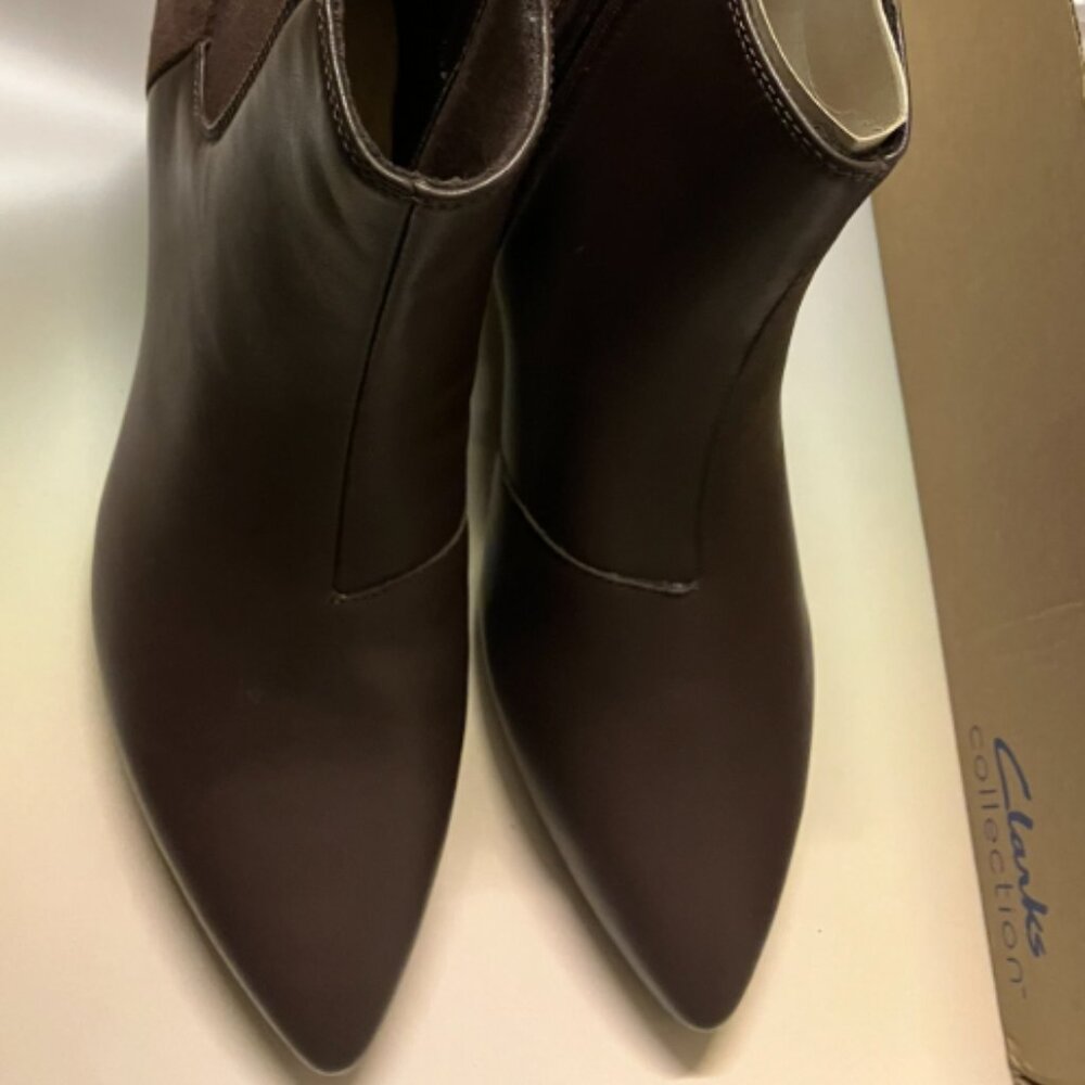 Clarks Women's Kepley Erin Fashion Boot Dark Brown Leather 9 M - Picture 3 of 10